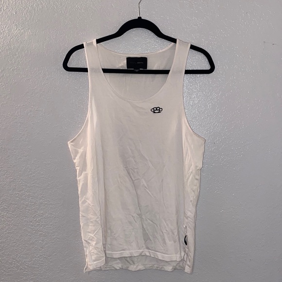 Among Equals Brass Knuckle White Tank - Picture 1 of 4